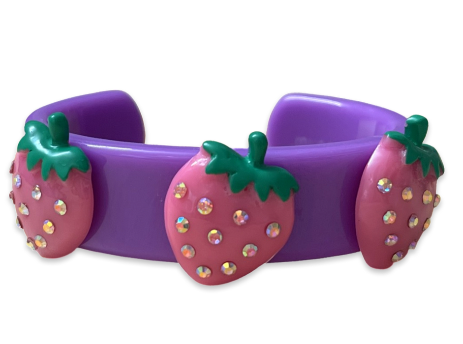 Crystal Strawberry Wide Cuff