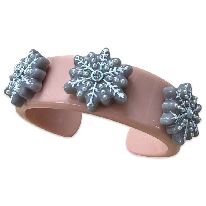 Snowflake Wide Cuff Bracelet