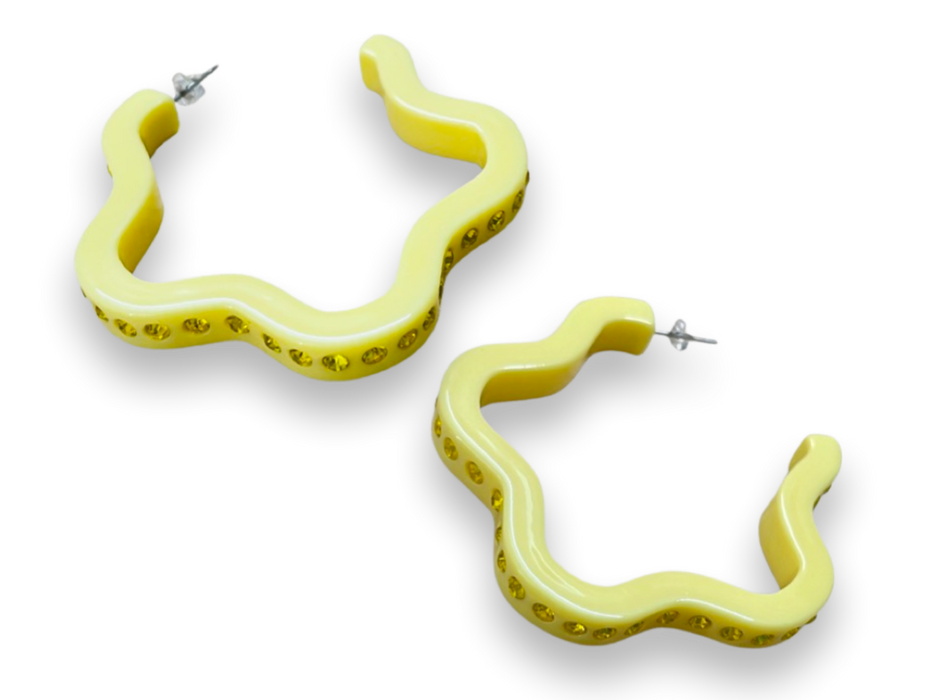 Extra Large Crystal Acrylic Flower Hoop Earrings