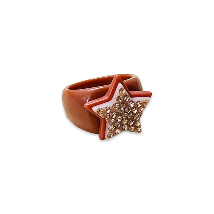 Crystal Stacked Star Ring