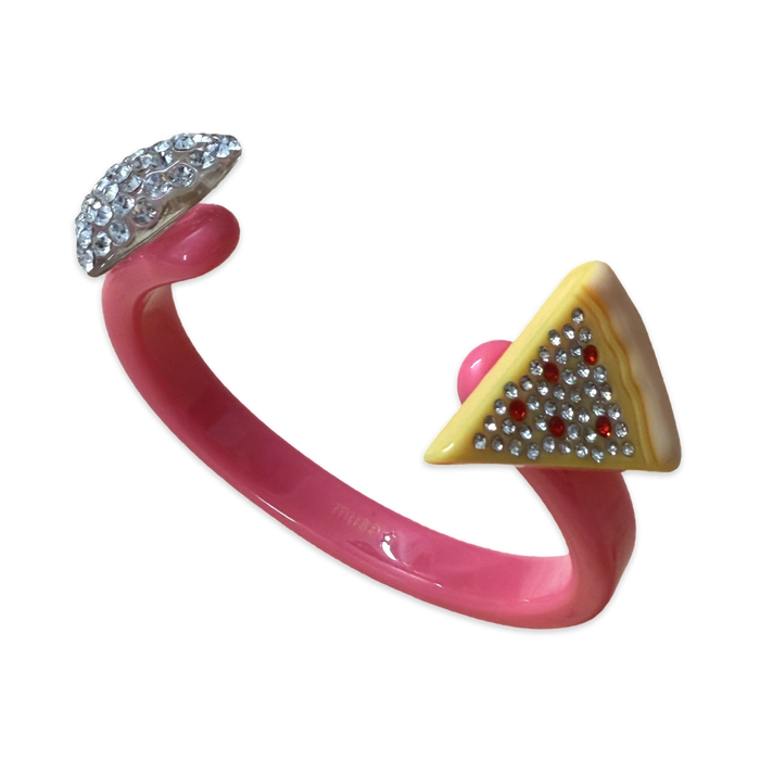 Crystal Heart Pizza Thin Cuff