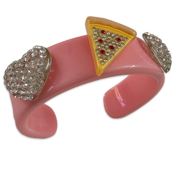 Crystal Heart Pizza Wide Cuff