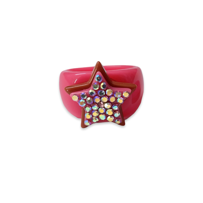 Crystal Stacked Star Ring