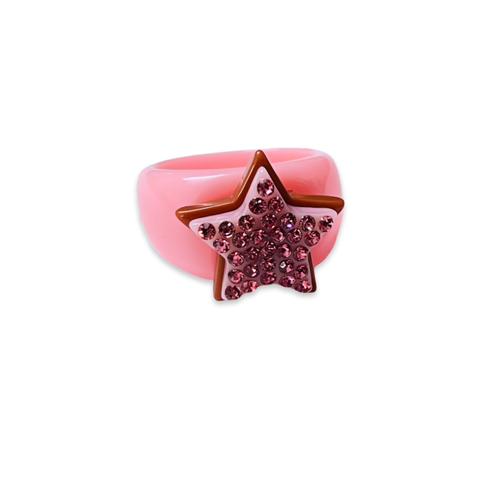 Crystal Stacked Star Ring