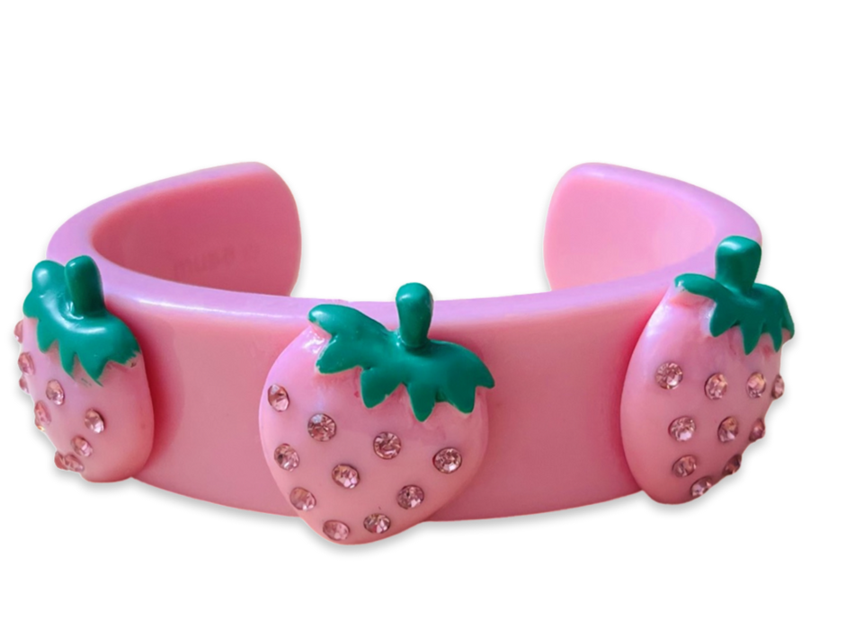 Crystal Strawberry Wide Cuff