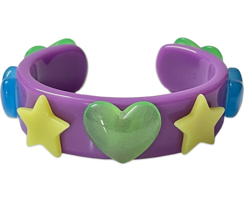 Multi Star Heart Wide Cuff