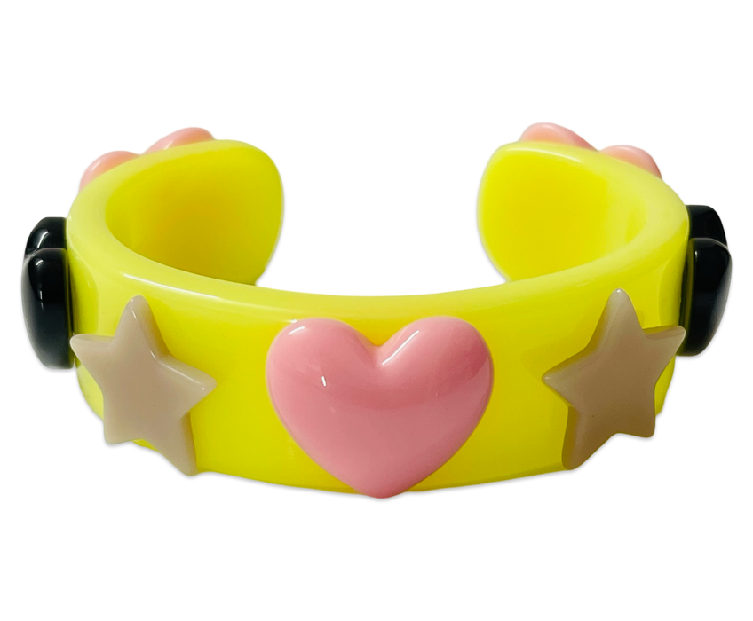 Multi Star Heart Wide Cuff