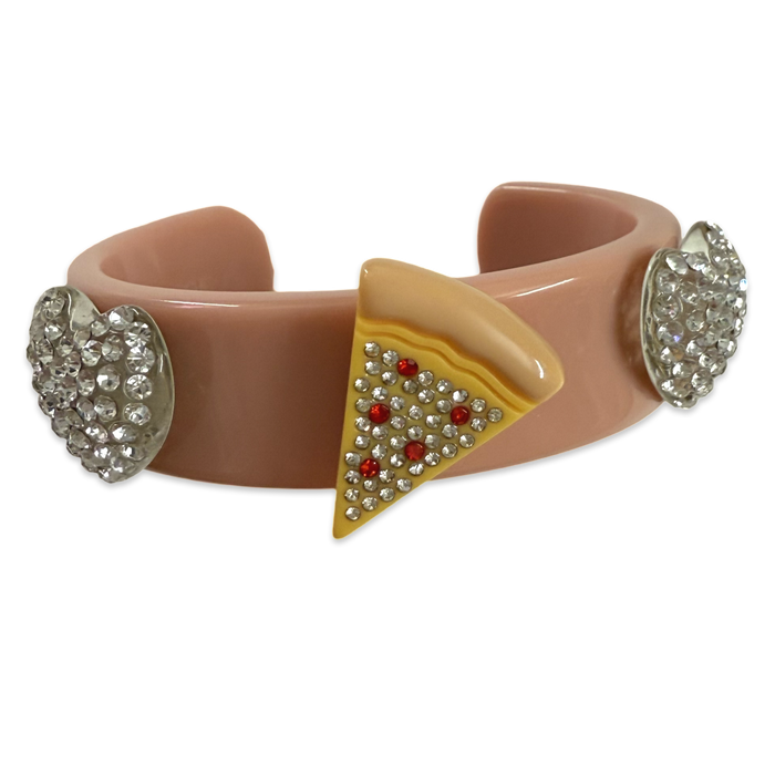 Crystal Heart Pizza Wide Cuff