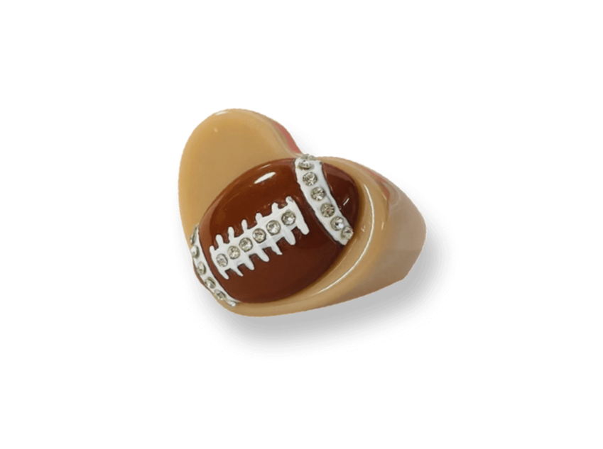 Crystal Football Ring