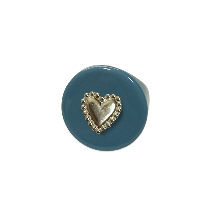 Sterling Silver Pebbled Heart Ring