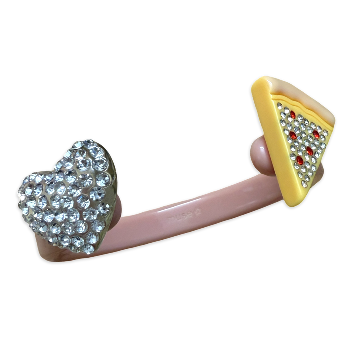 Crystal Heart Pizza Thin Cuff