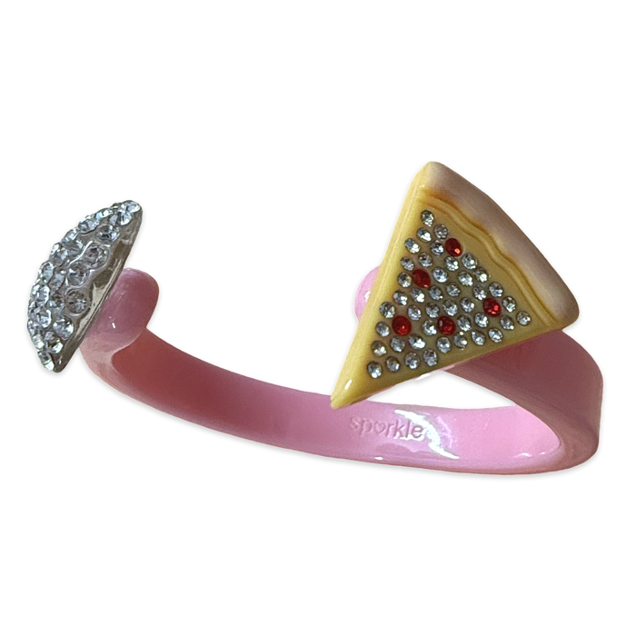 Crystal Heart Pizza Thin Cuff