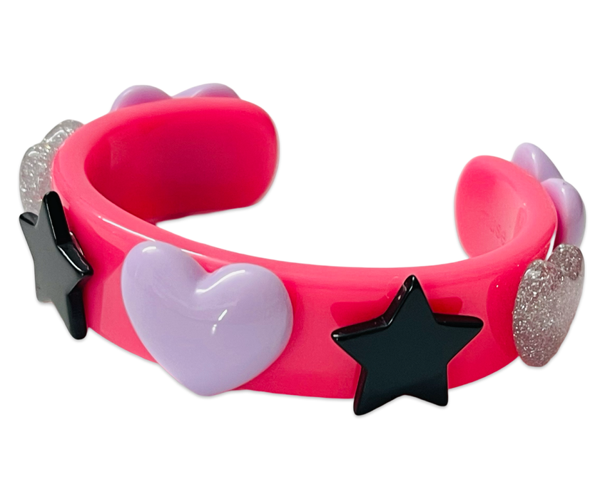Multi Star Heart Wide Cuff