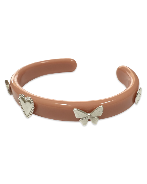 Sterling Silver Mix Icons Thin Cuff