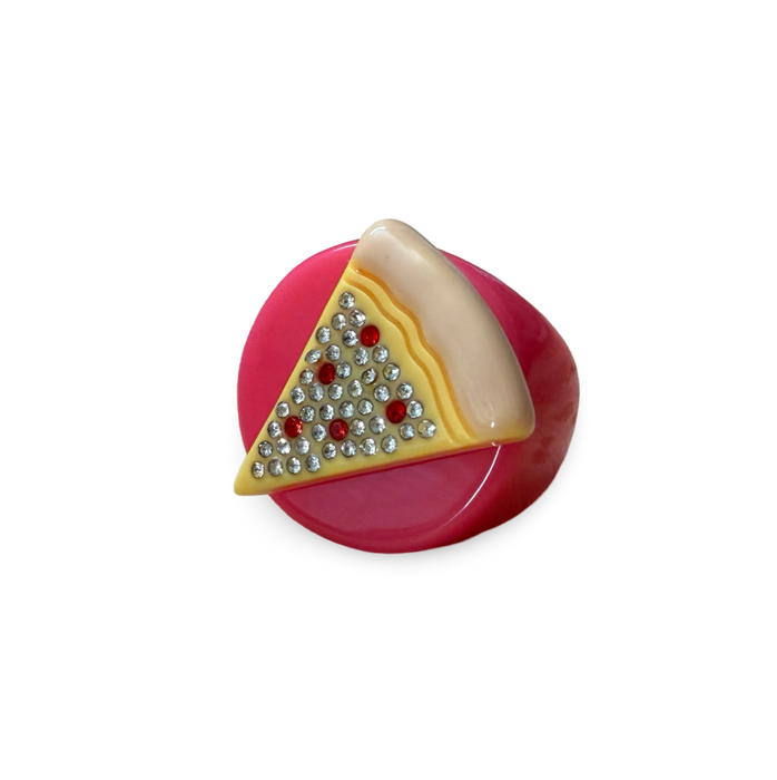 Crystal Pizza Circle Ring