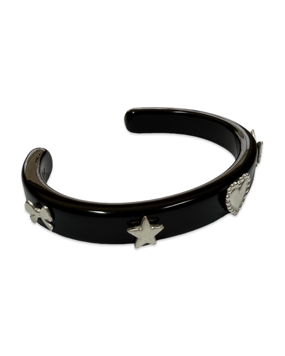 Sterling Silver Mix Icons Thin Cuff