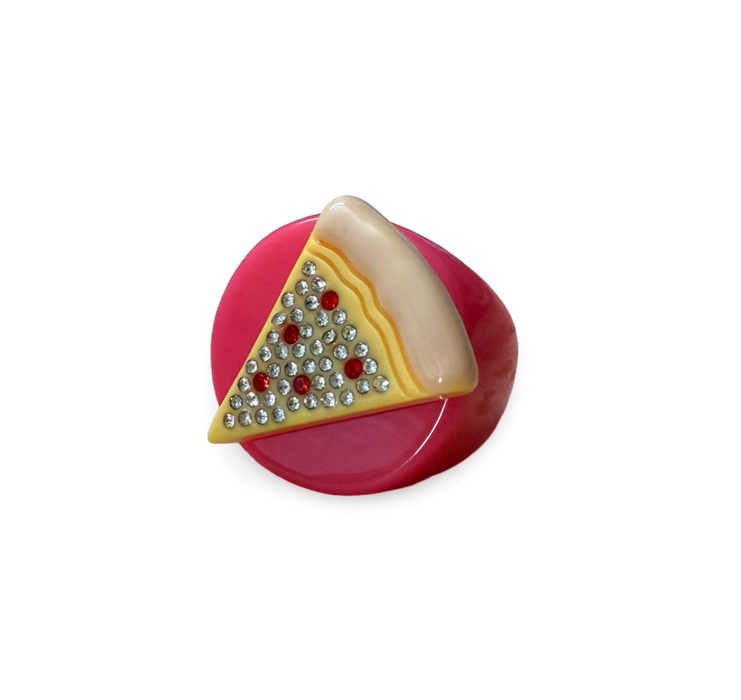 Crystal Pizza Circle Ring