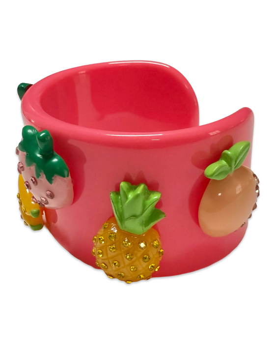 Crystal Mixed Fruit Cuff Bracelet