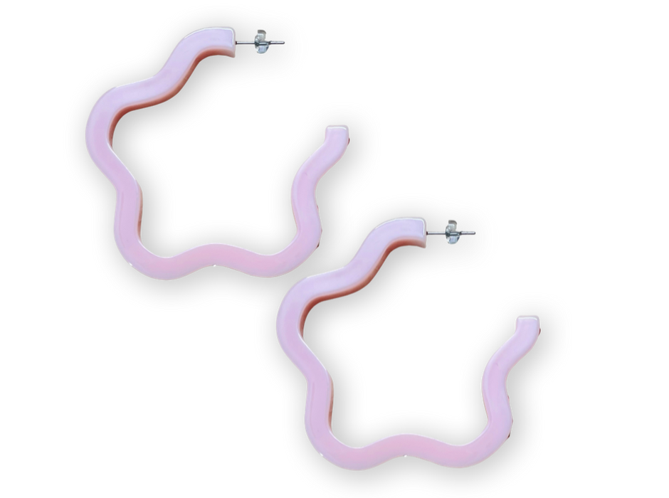 Extra Large Crystal Acrylic Flower Hoop Earrings