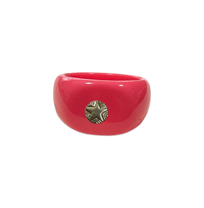 Sterling Silver Etched Star Ring