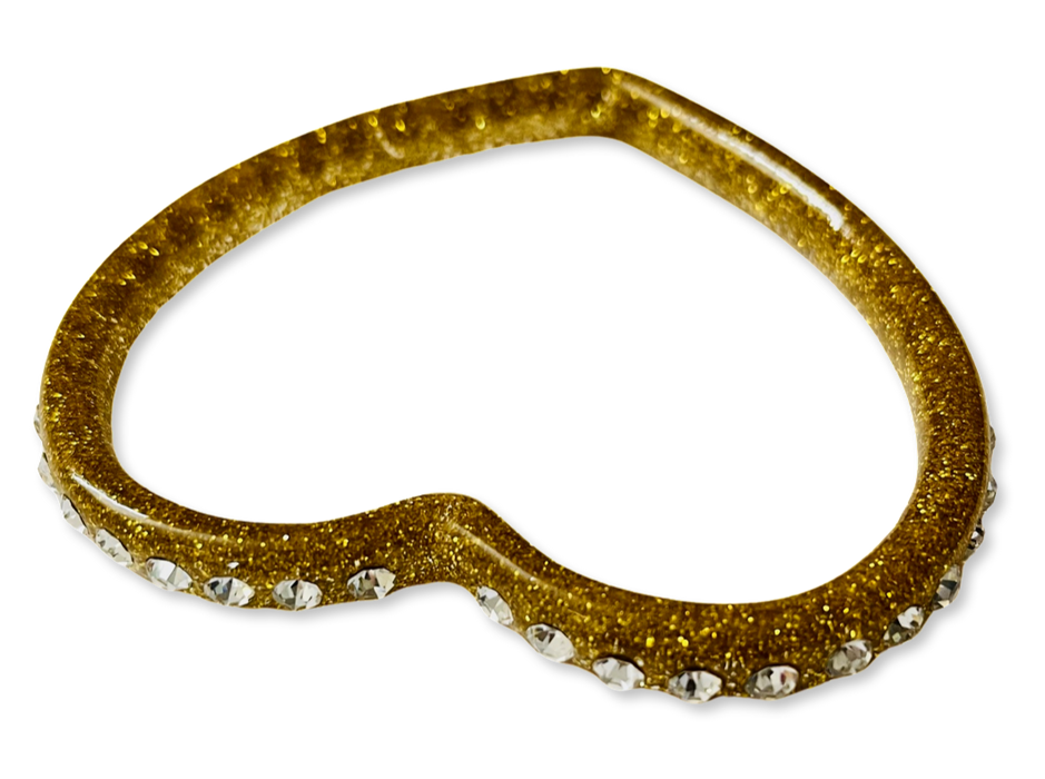 Crystal Heart Bangle Bracelet