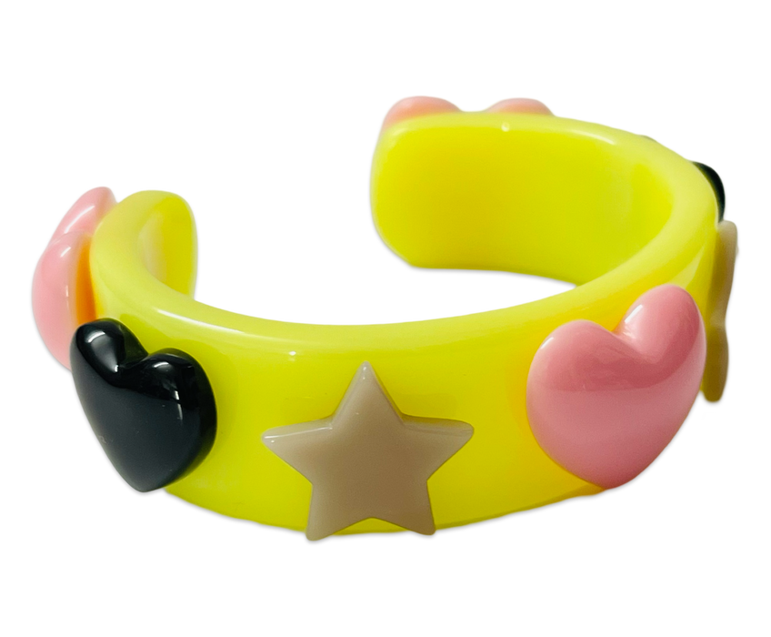 Multi Star Heart Wide Cuff
