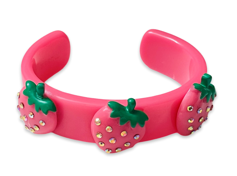 Crystal Strawberry Wide Cuff