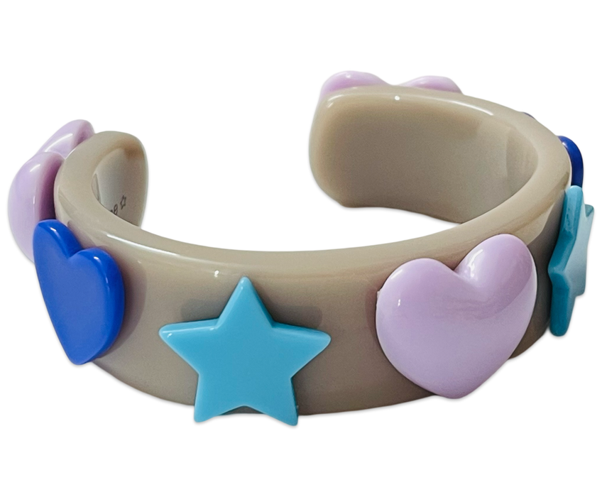 Multi Star Heart Wide Cuff