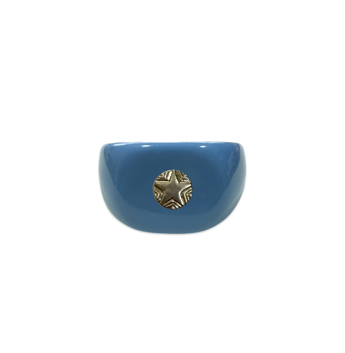 Sterling Silver Etched Star Ring