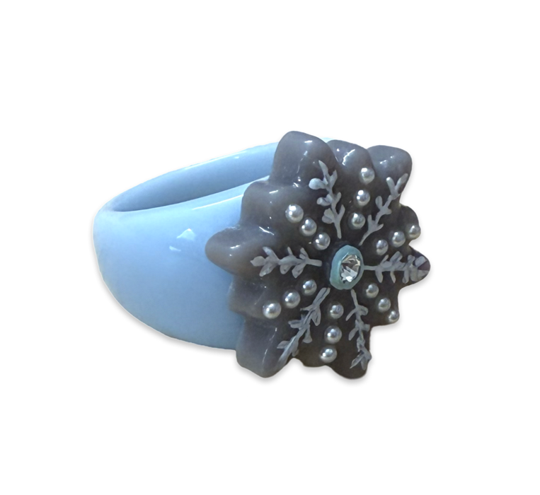 Pearl Crystal Snowflake Classic Ring