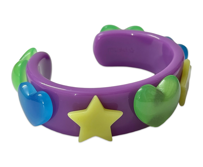 Multi Star Heart Wide Cuff