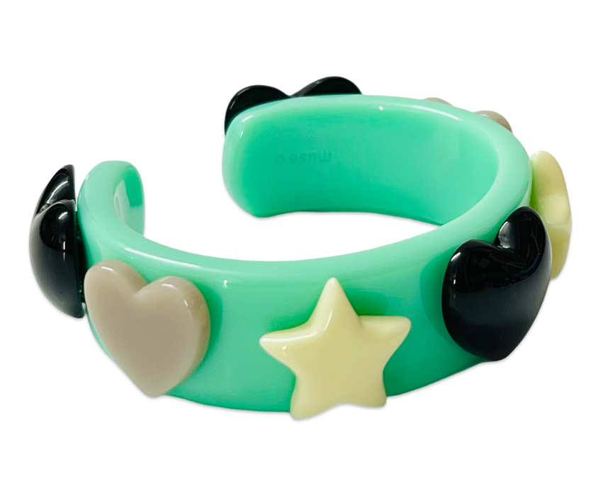 Multi Star Heart Wide Cuff