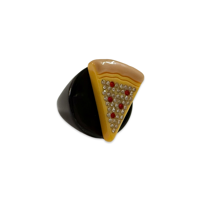 Crystal Pizza Circle Ring