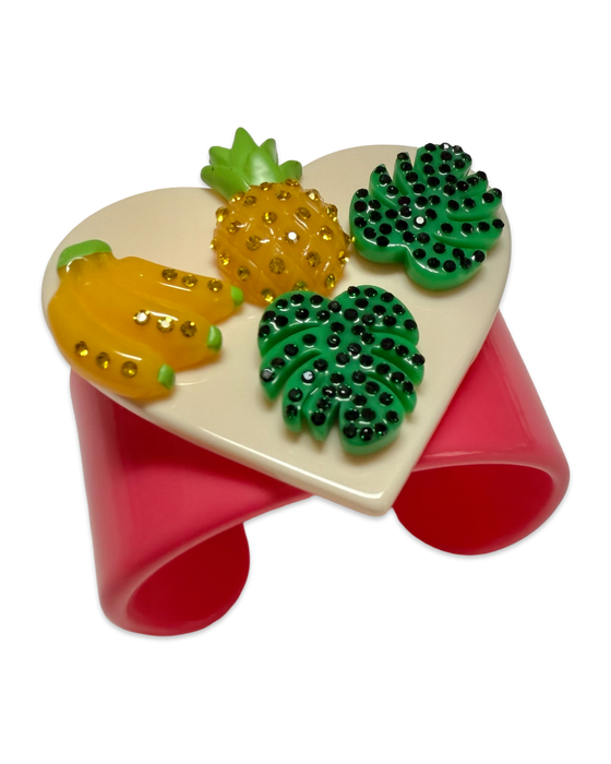 XL Crystal Heart Fruit Bracelet