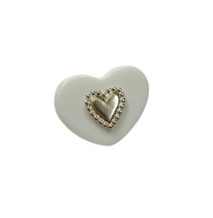 Sterling Silver Pebbled Heart Ring