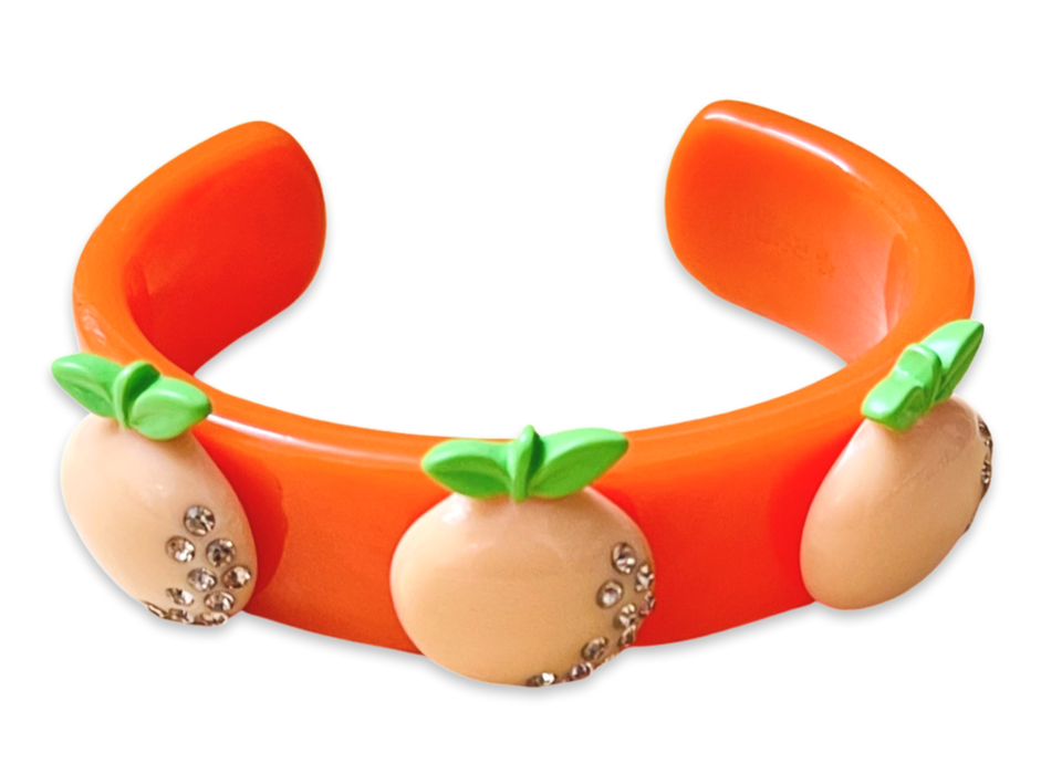 Crystal Orange Wide Cuff