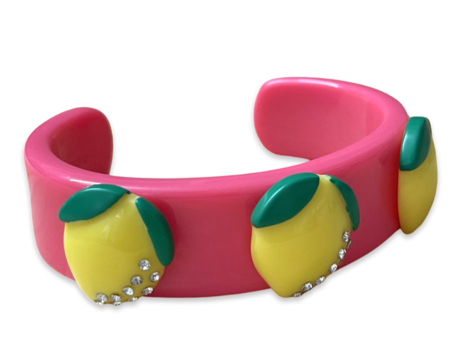 Crystal Lemon Wide Cuff