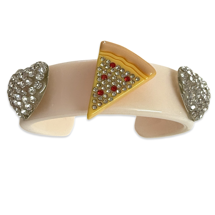 Crystal Heart Pizza Wide Cuff