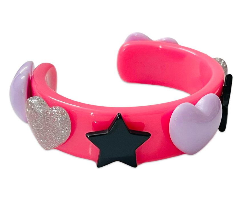 Multi Star Heart Wide Cuff