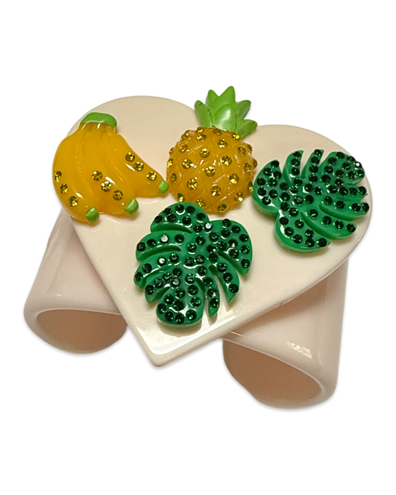 XL Crystal Heart Fruit Bracelet
