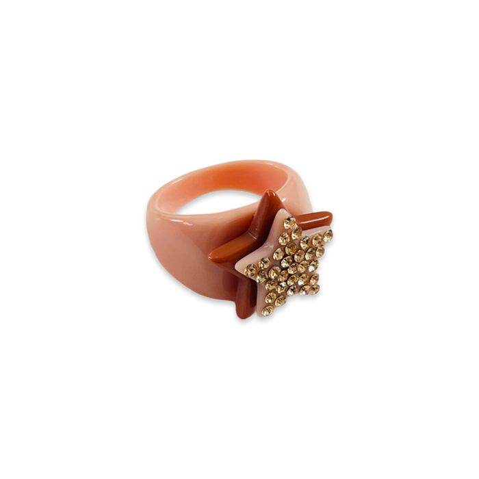Crystal Stacked Star Ring