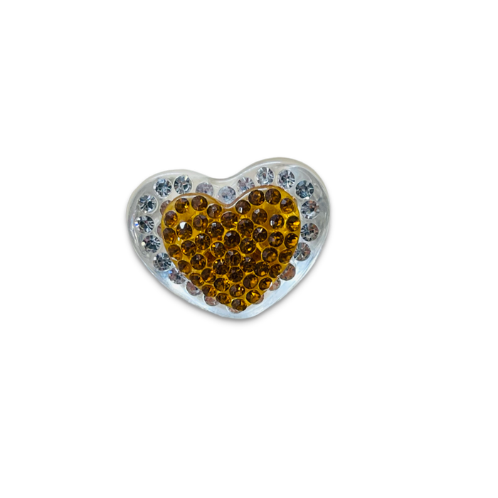 Double Crystal Heart Ring