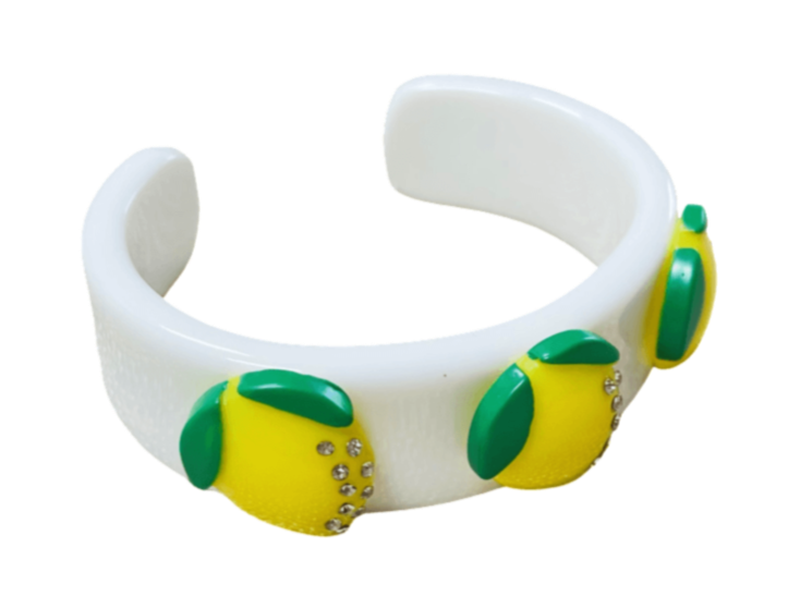 Crystal Lemon Wide Cuff