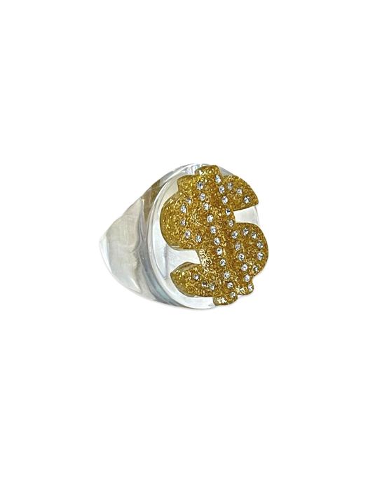 Crystal Dollar Sign Ring