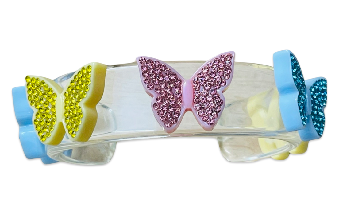 Crystal Butterflies Wide Cuff