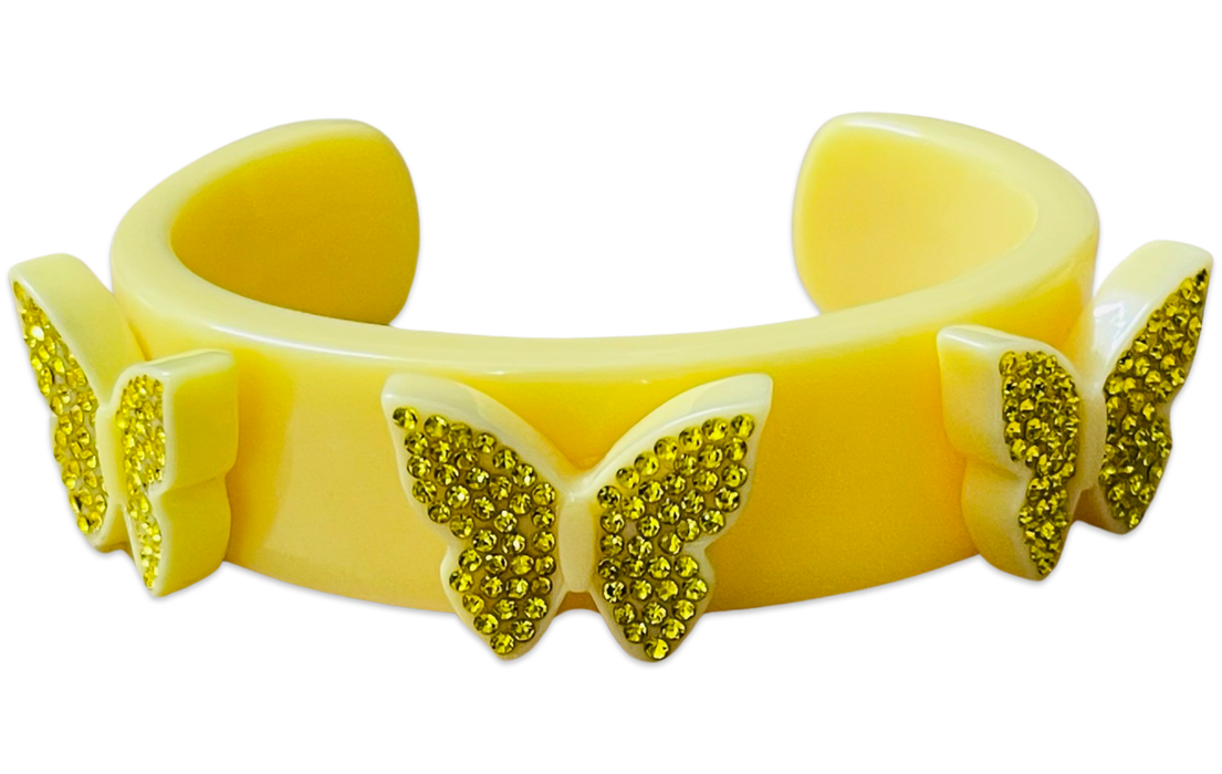 Crystal Butterflies Wide Cuff