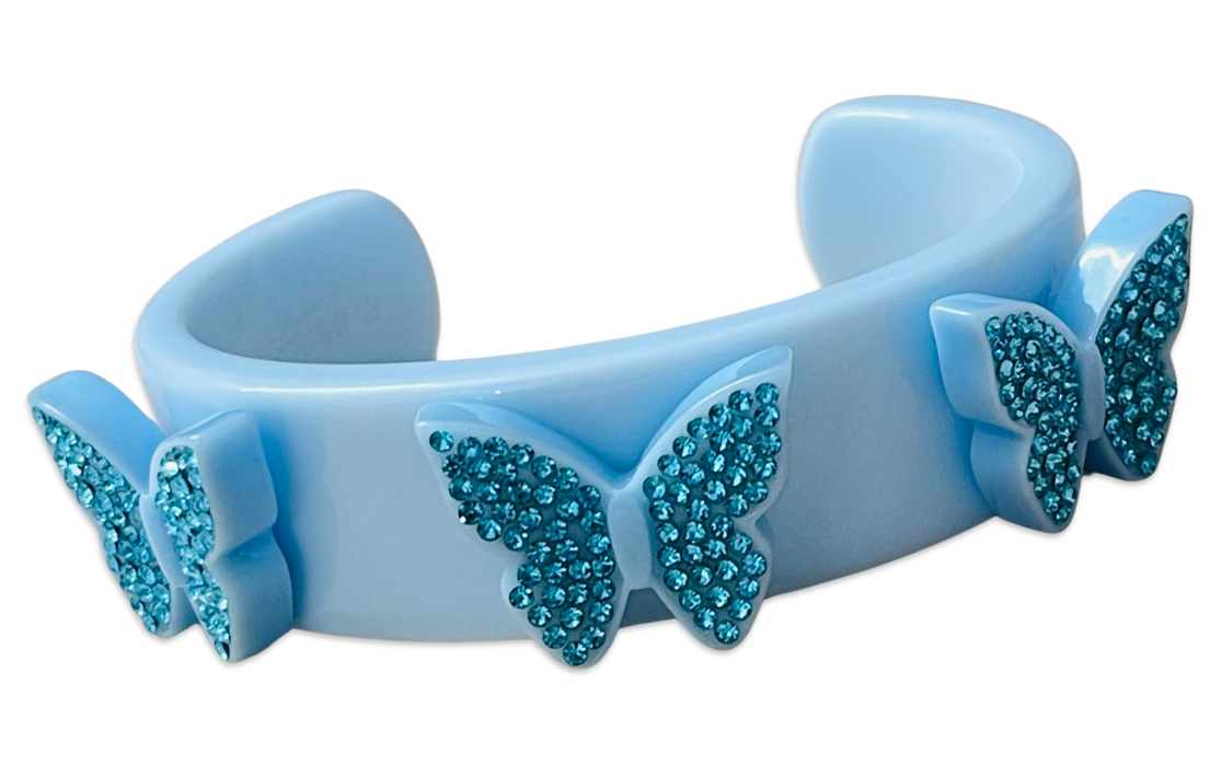 Crystal Butterflies Wide Cuff
