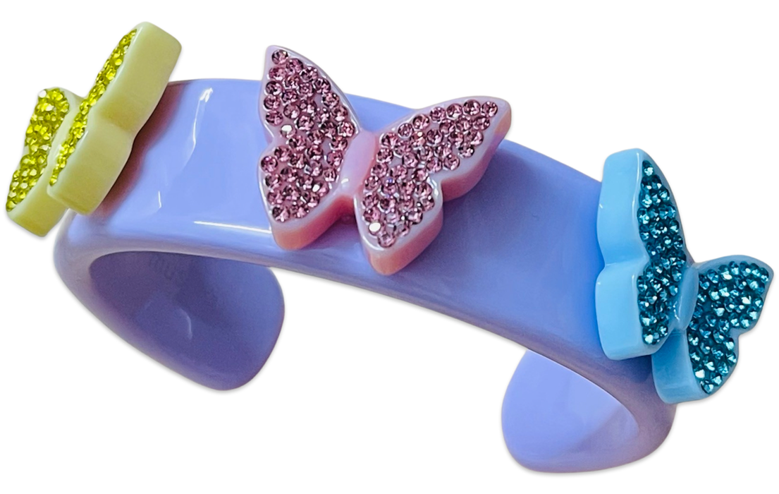 Crystal Butterflies Wide Cuff