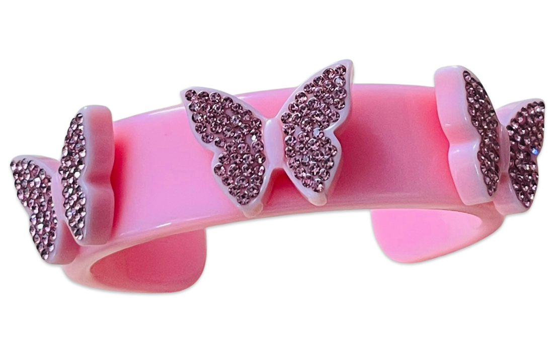 Crystal Butterflies Wide Cuff