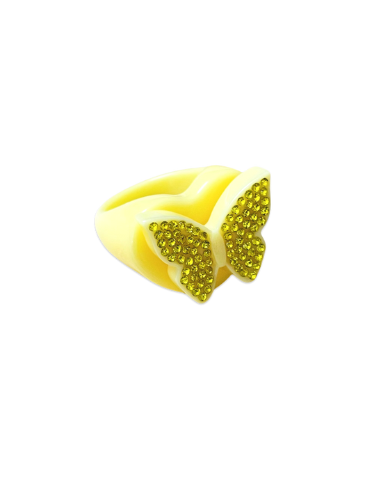 Crystal Butterfly Heart Ring